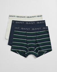 conjunto de 3 cuecas boxer listradas multicor - verde tartan