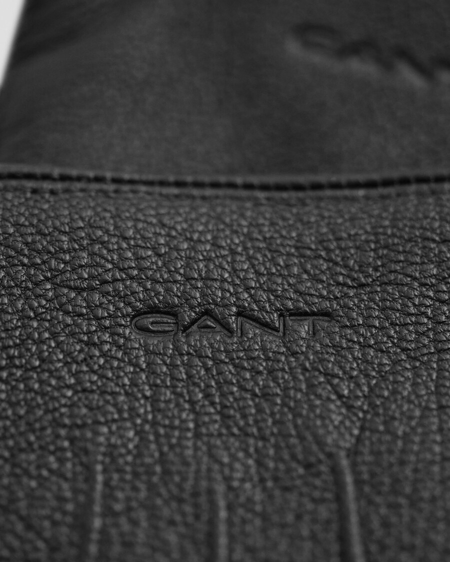 luvas de couro com forro de cashmere - pretas