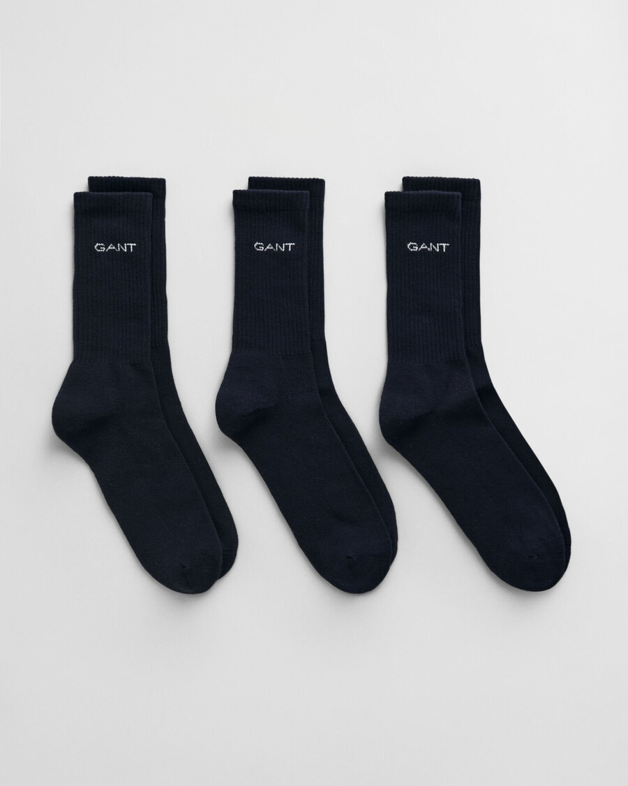 conjunto de 3 meias esportivas - azul marinho