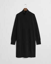 vestido de lã de cordeiro superfina tricotada - preto