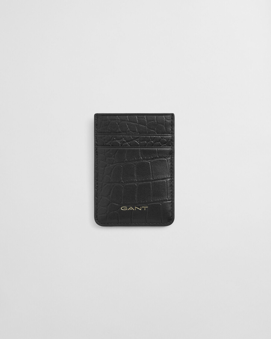 porta-cartões croco - preto
