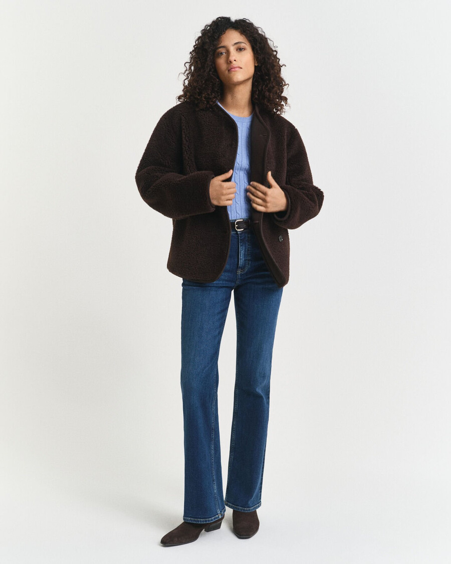 calça jeans flare slim fit - azul escuro vintage