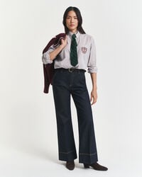 calça jeans flare de alfaiataria - azul escuro