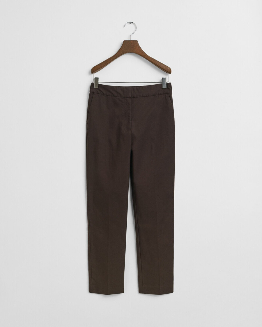 calças de corte slim - marrom escuro