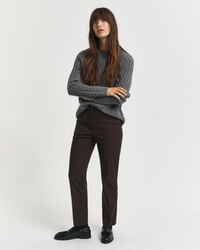 calças de corte slim - marrom escuro