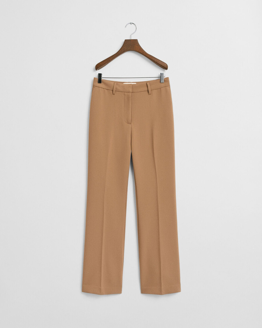 calças boca de sino slim fit - cáqui quente