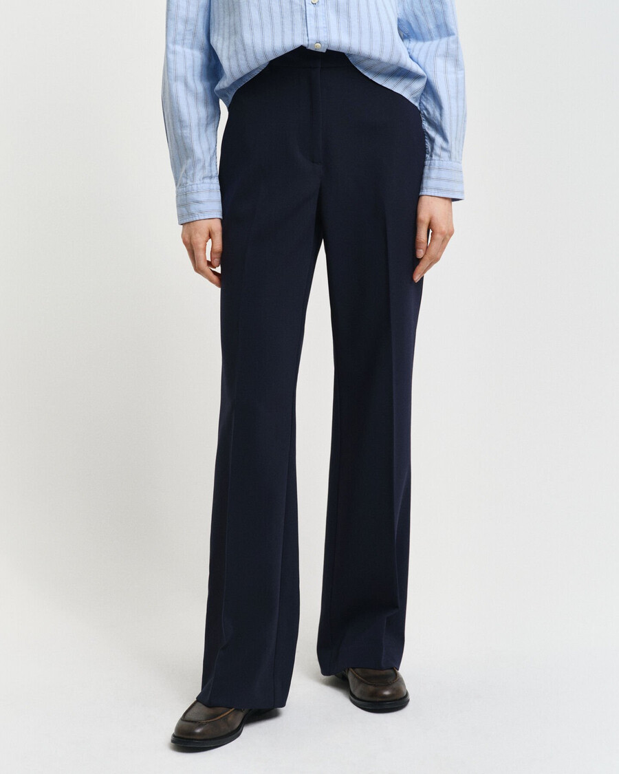 calça boca de sino slim fit - azul noite