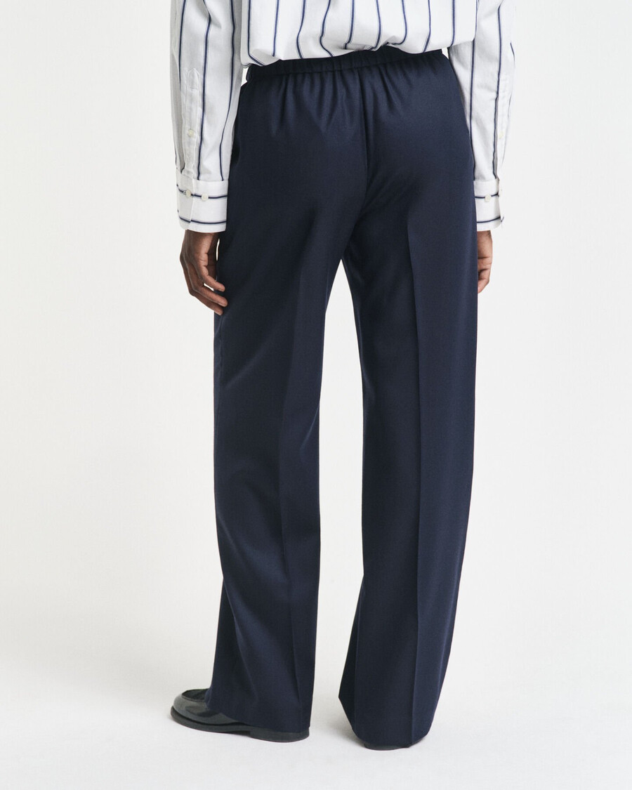 calça de lã mista estilo pullon - azul noite