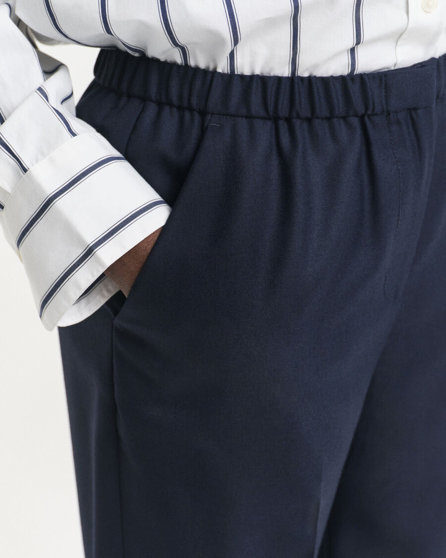 calça de lã mista estilo pullon - azul noite