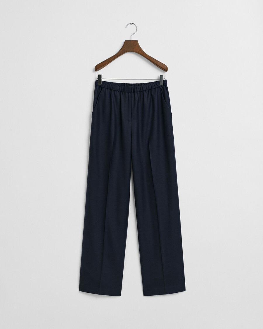 calça de lã mista estilo pullon - azul noite