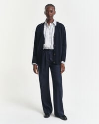 calça de lã mista estilo pullon - azul noite