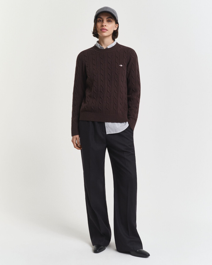 calça de lã mista estilo pullon - preta