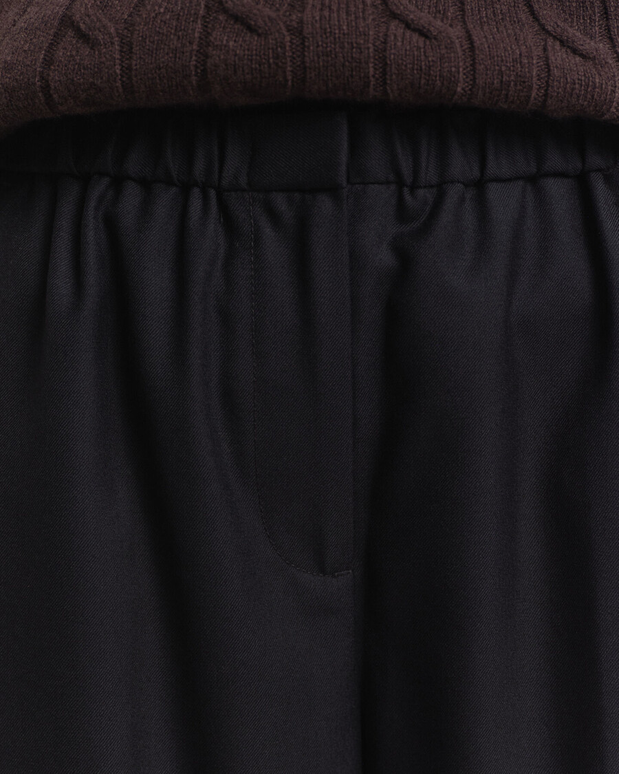 calça de lã mista estilo pullon - preta