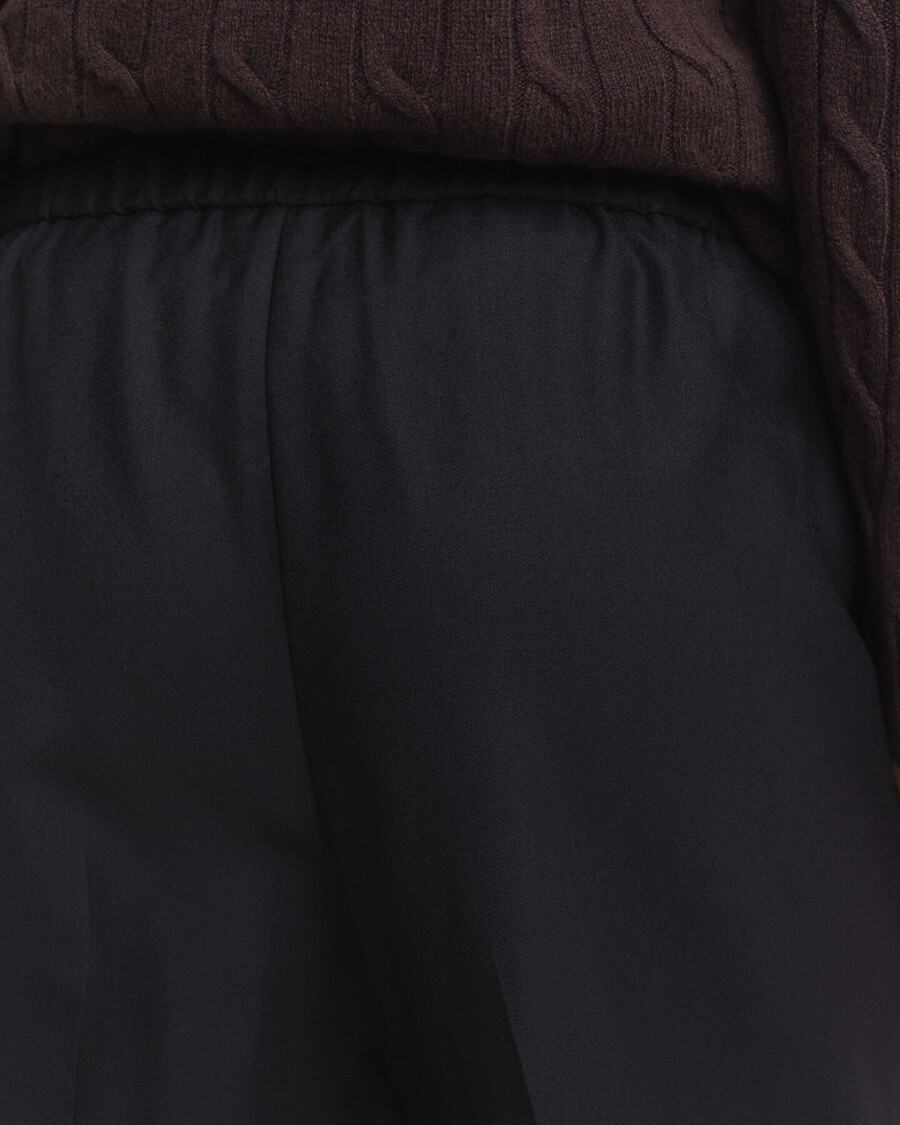 calça de lã mista estilo pullon - preta