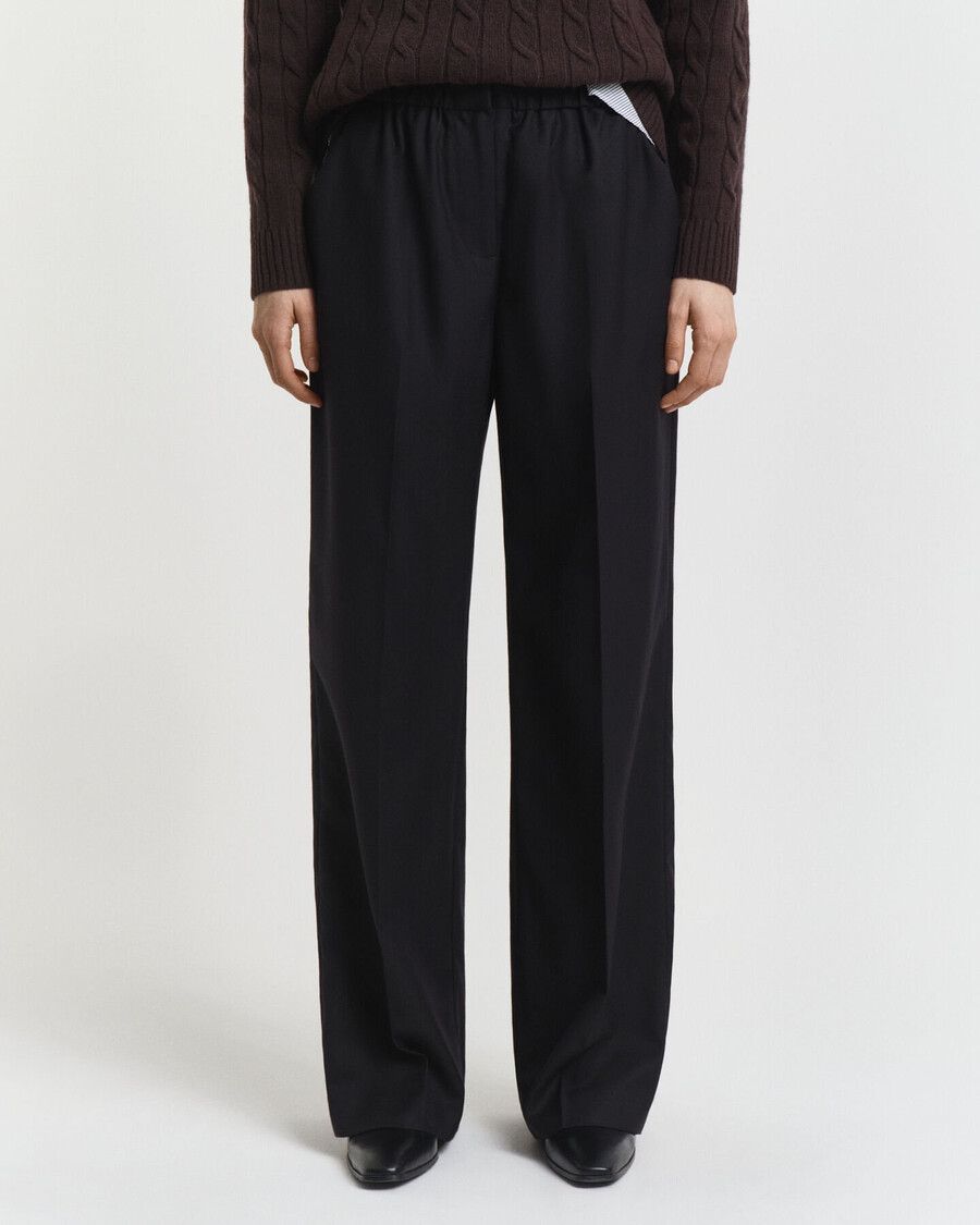 calça de lã mista estilo pullon - preta