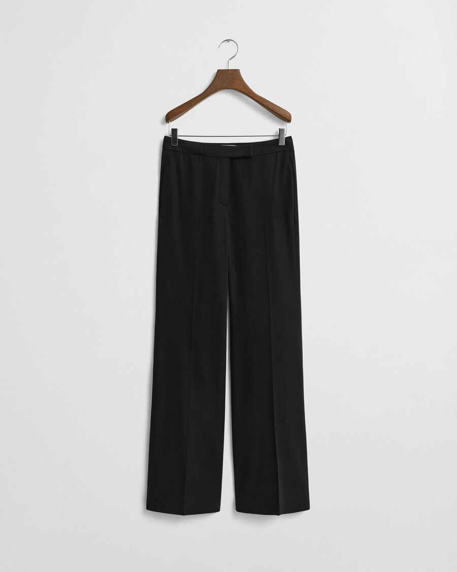 calça de smoking flare em mistura de lã - preta