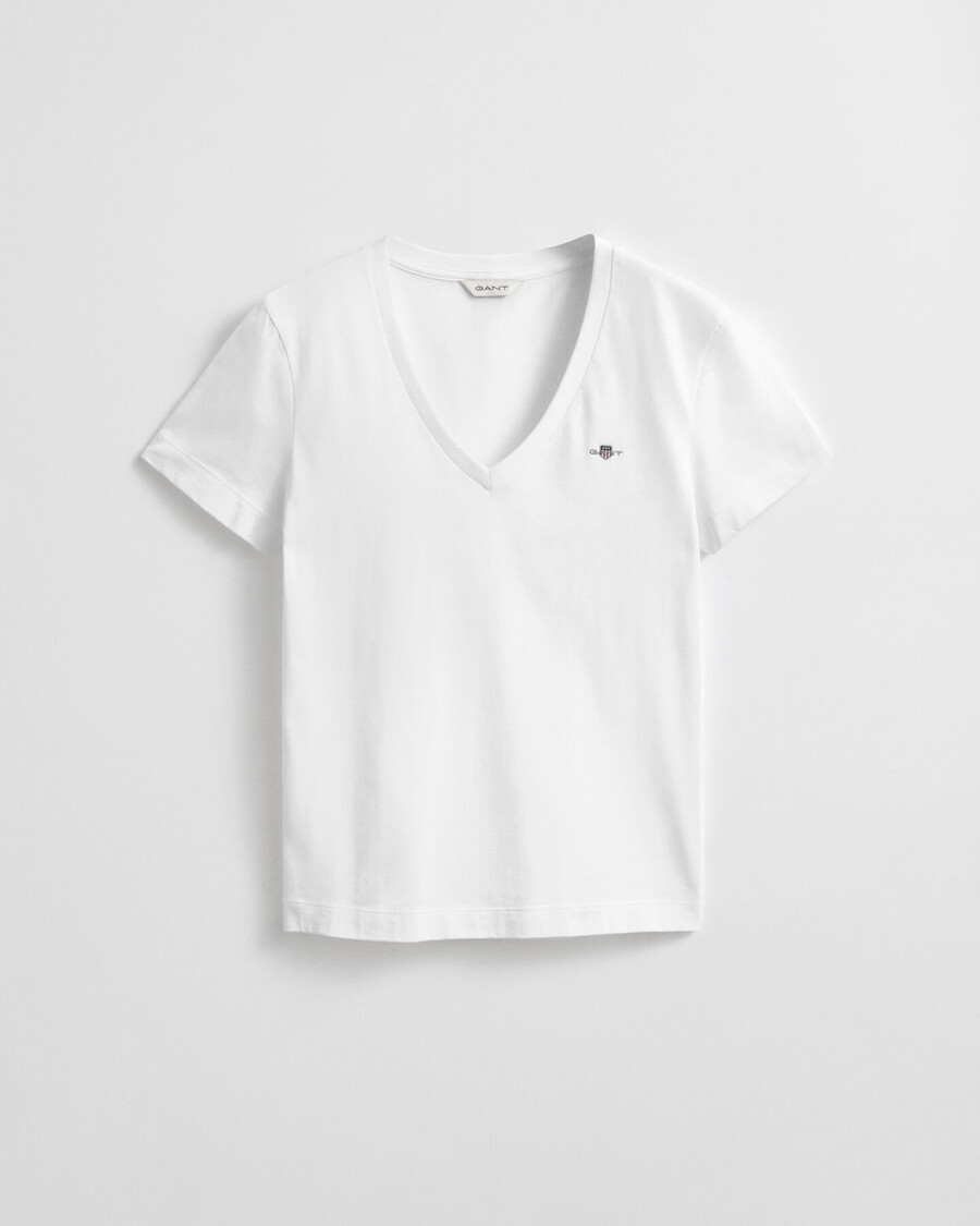 camiseta shield com decote em v - branca