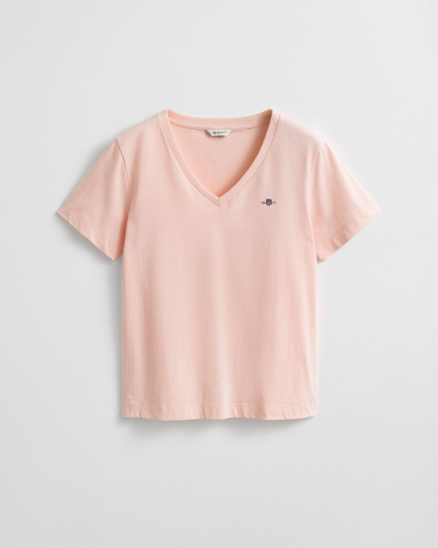 camiseta shield com decote em v - rosa damasco