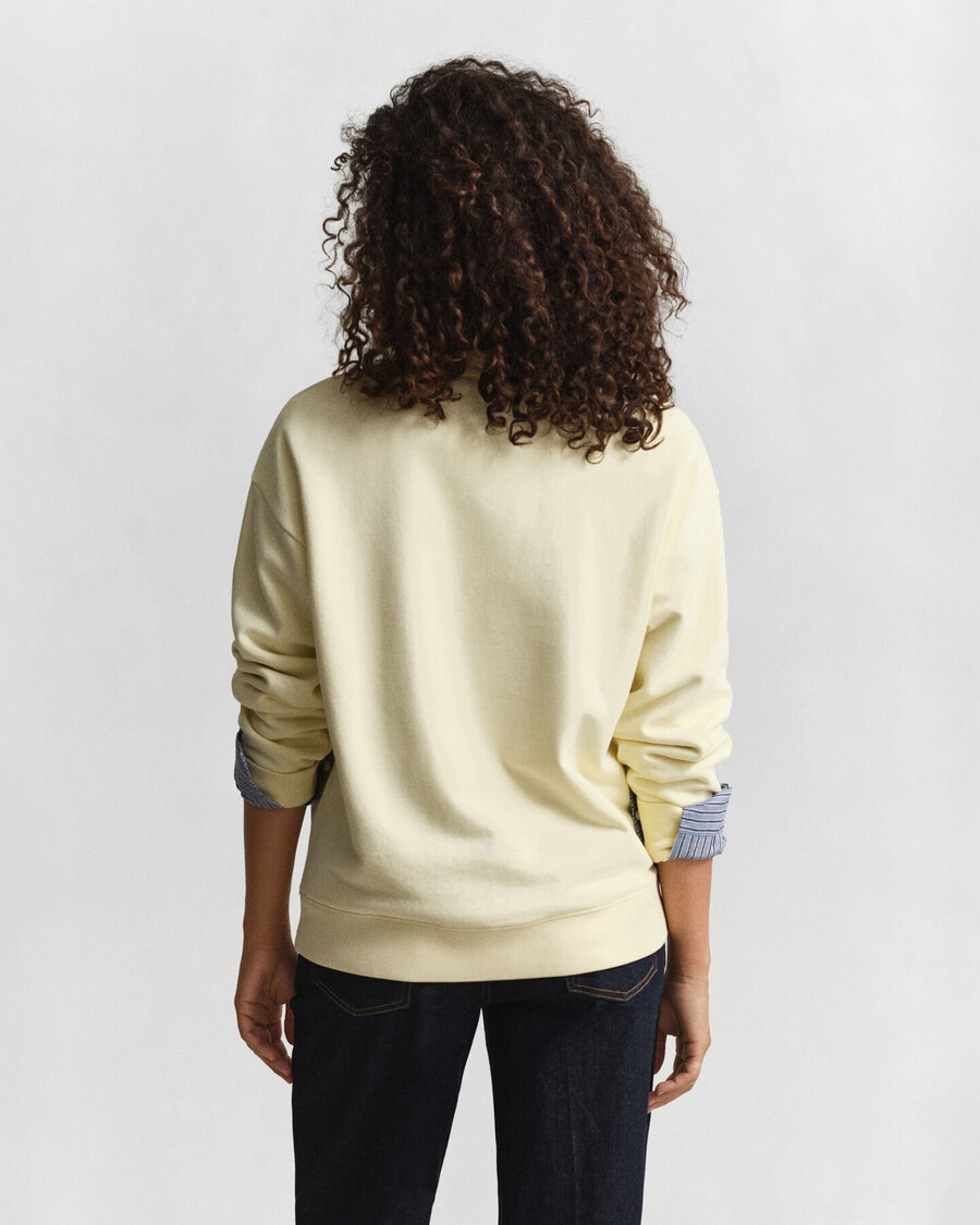 moletom com gola redonda estampada - amarelo baunilha