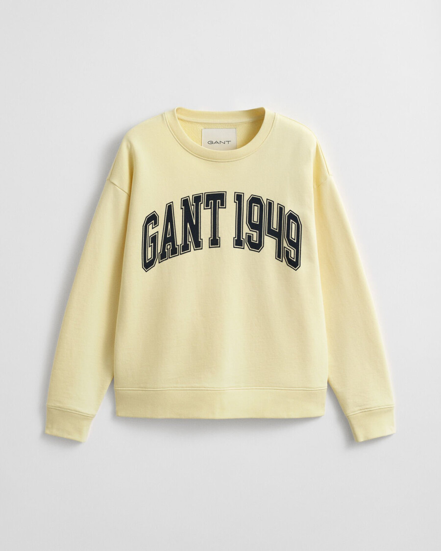moletom com gola redonda estampada - amarelo baunilha