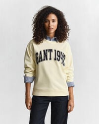moletom com gola redonda estampada - amarelo baunilha