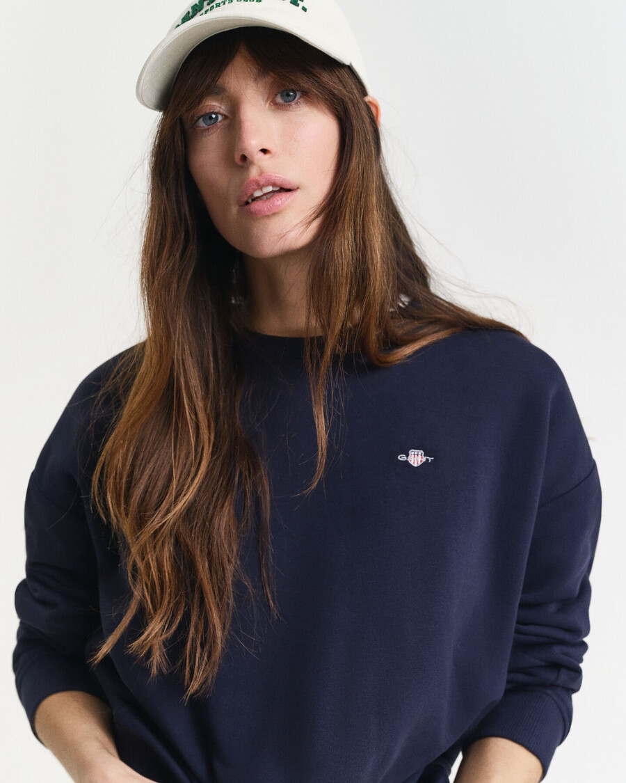 moletom shield com gola redonda - azul noite
