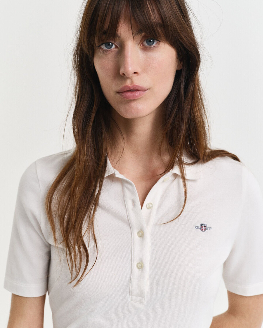 camisa polo shield piqué - cor de casca de ovo