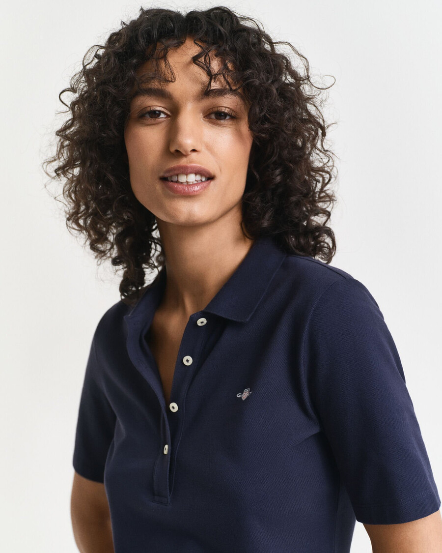 camisa polo shield piqué - azul noite