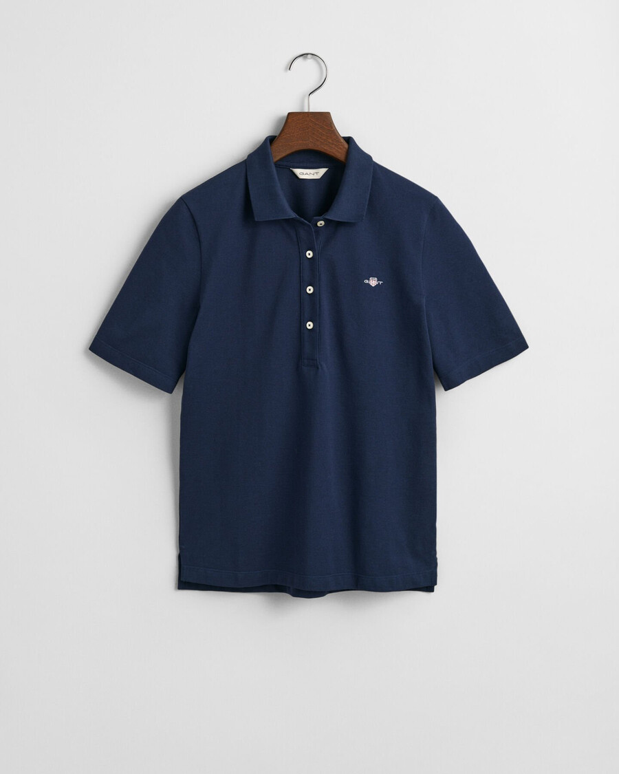 camisa polo shield piqué - azul noite