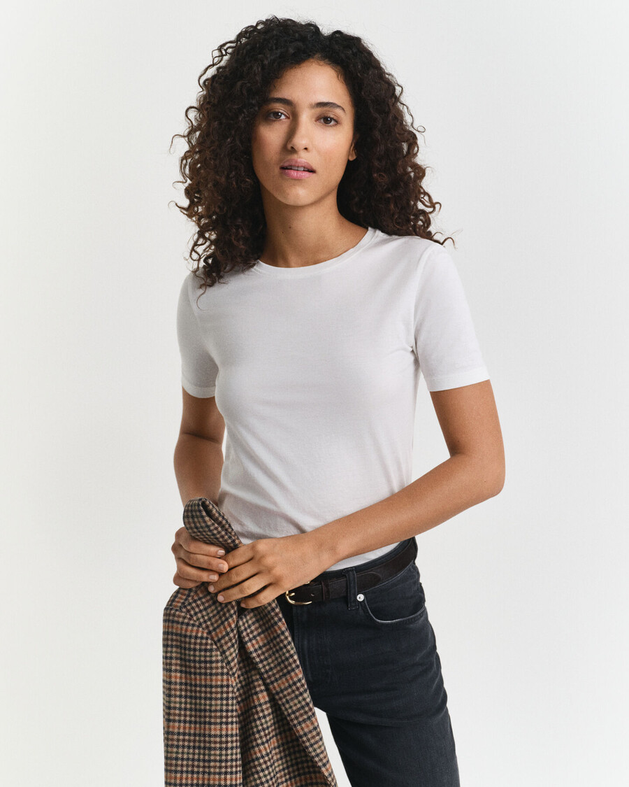 camiseta de algodão leve - branca