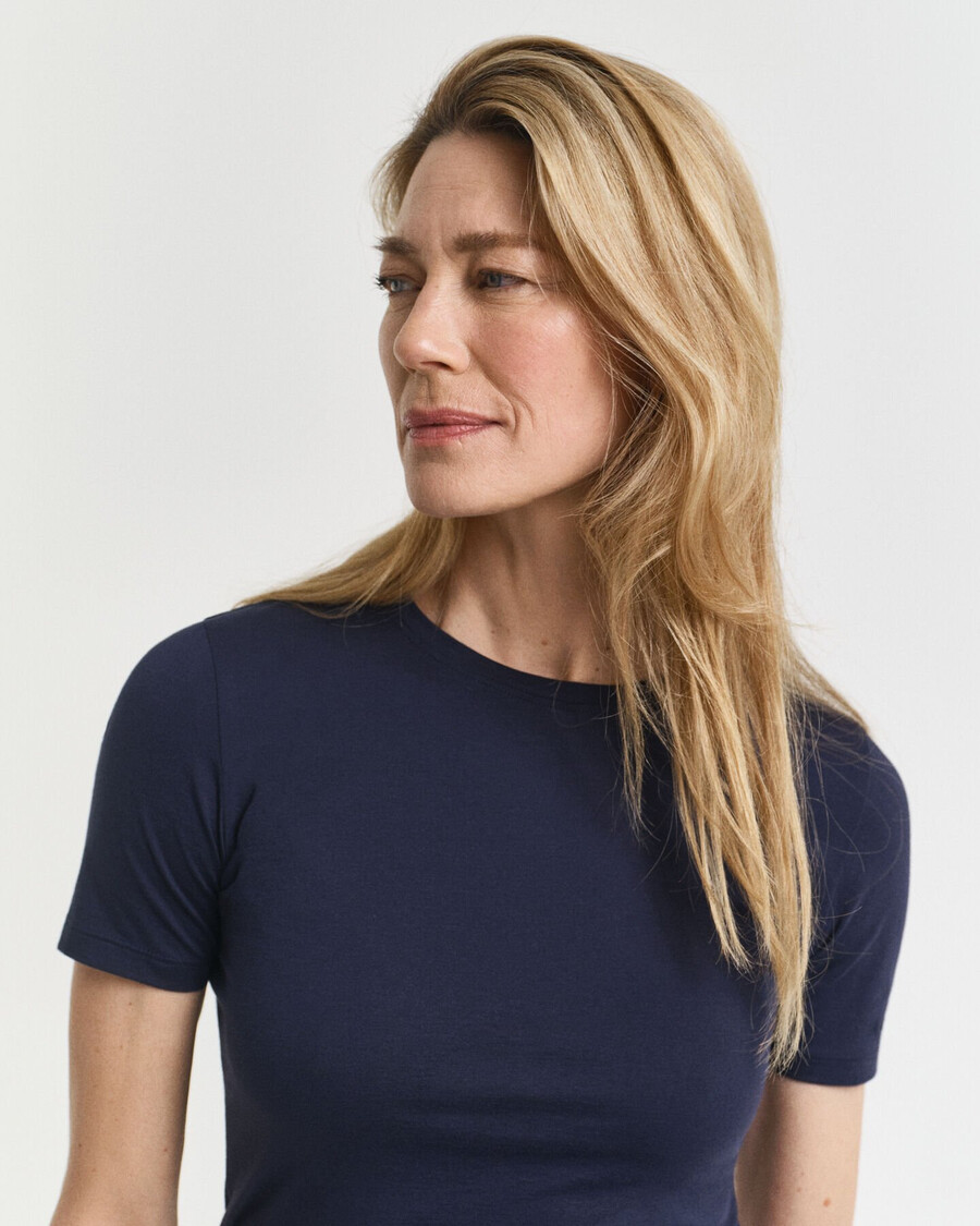 camiseta de algodão leve - azul noite