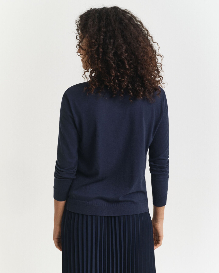camisa polo de manga comprida sem costura com botões - azul noite