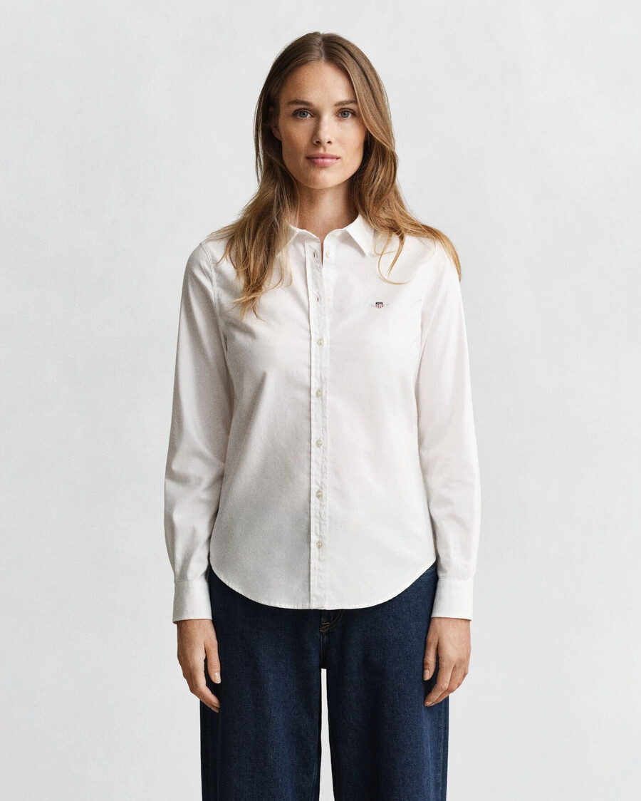 camisa oxford slim fit stretch - branca