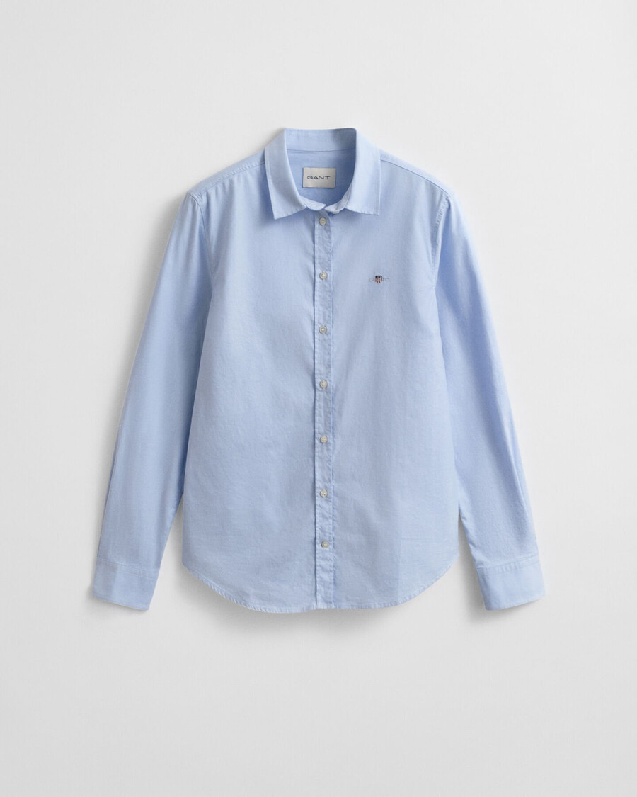 camisa oxford slim fit stretch - azul claro