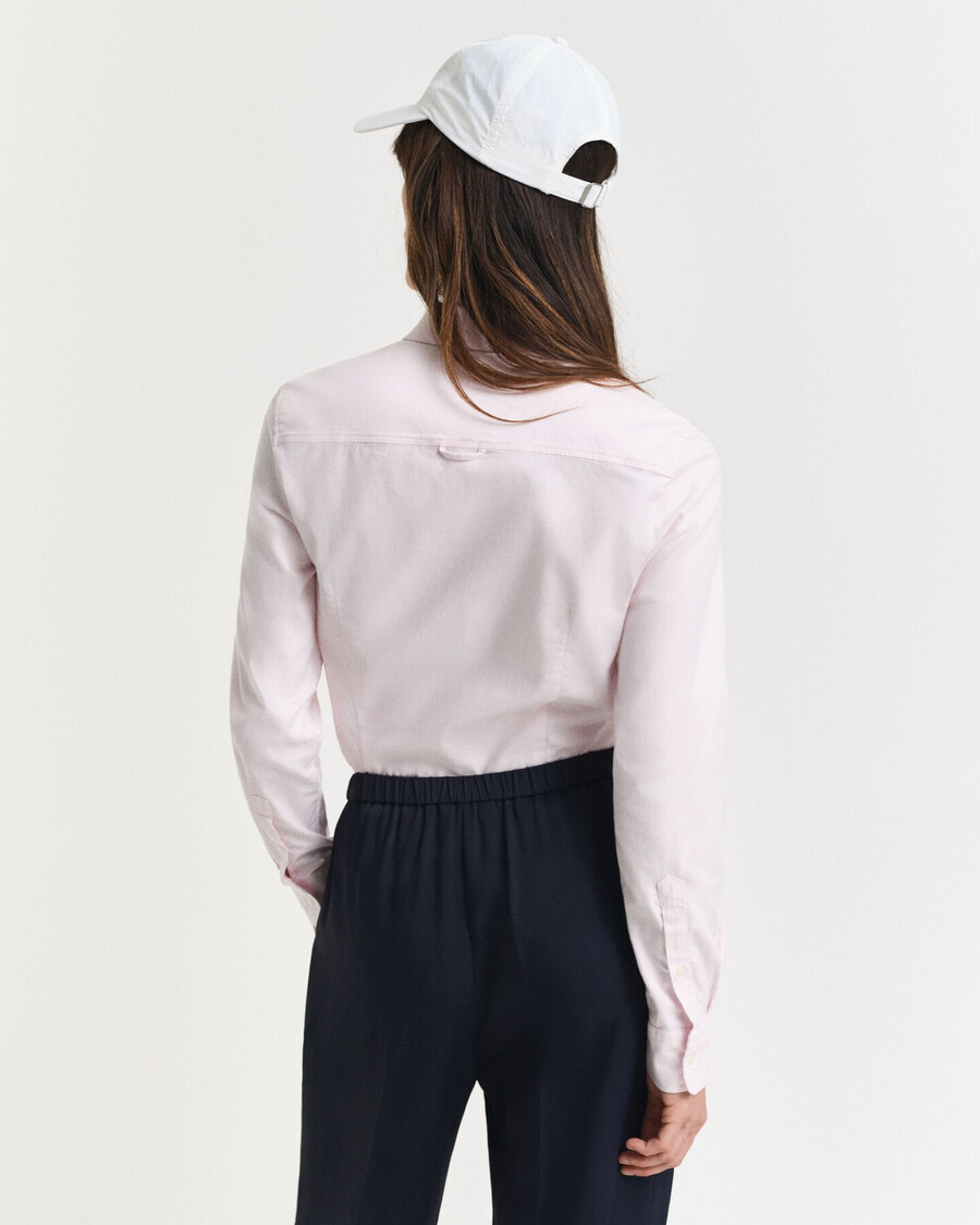 camisa oxford slim fit stretch - rosa claro
