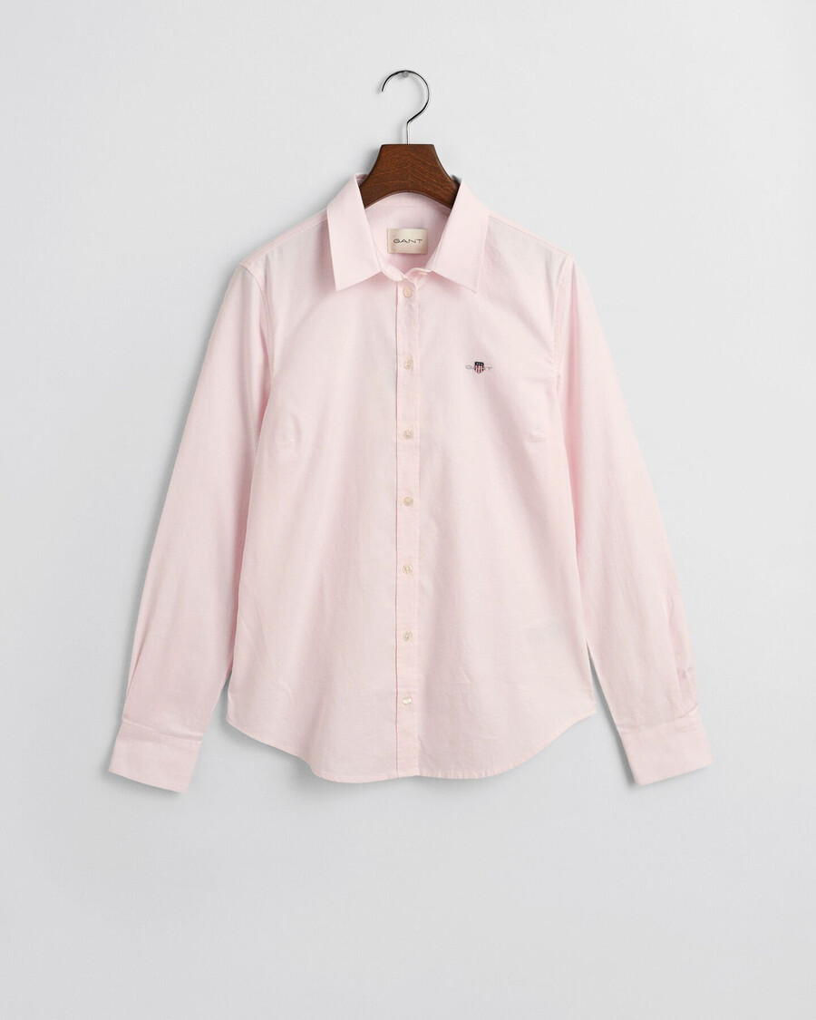 camisa oxford slim fit stretch - rosa claro