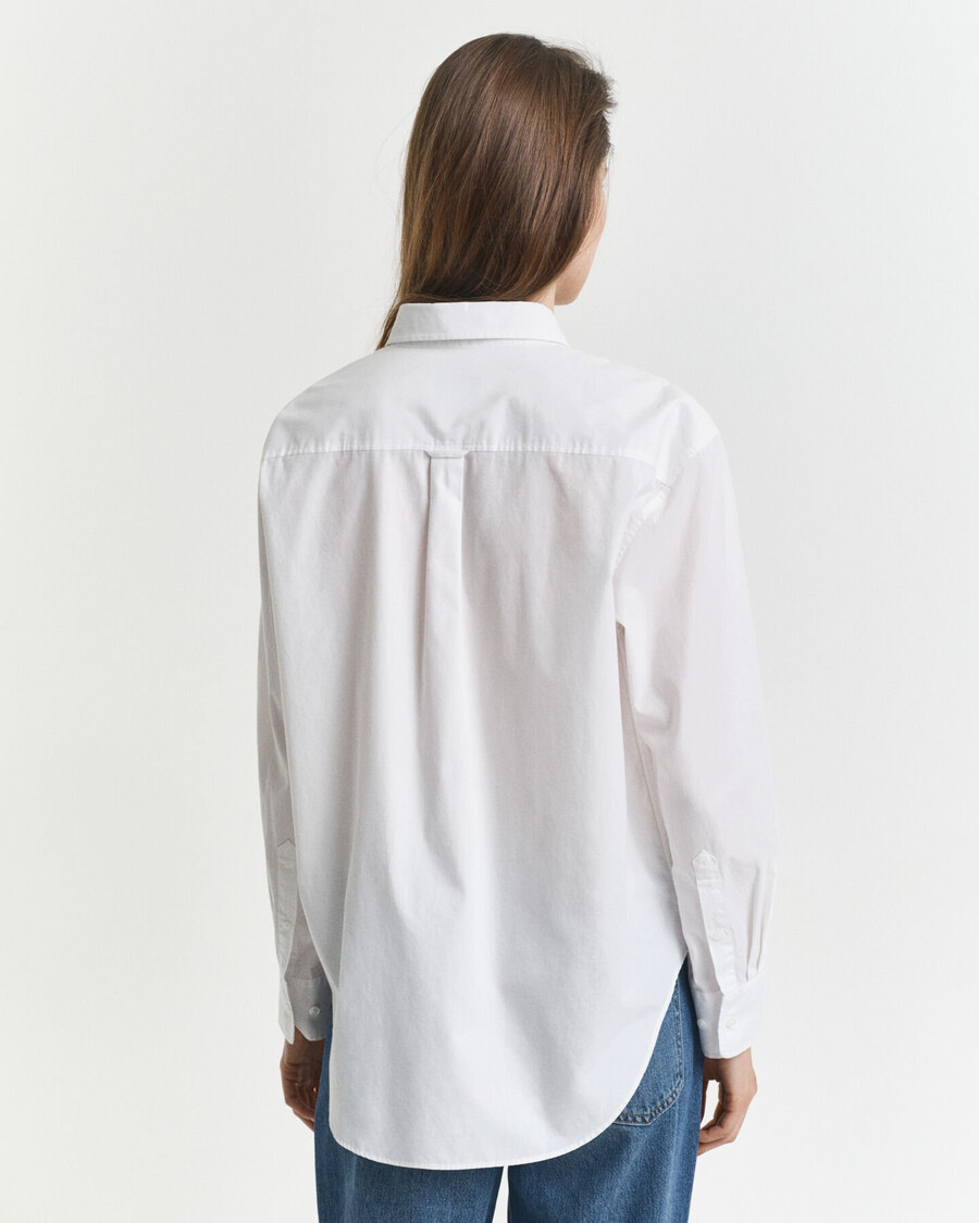camisa clássica de popeline com modelagem relaxada - branca