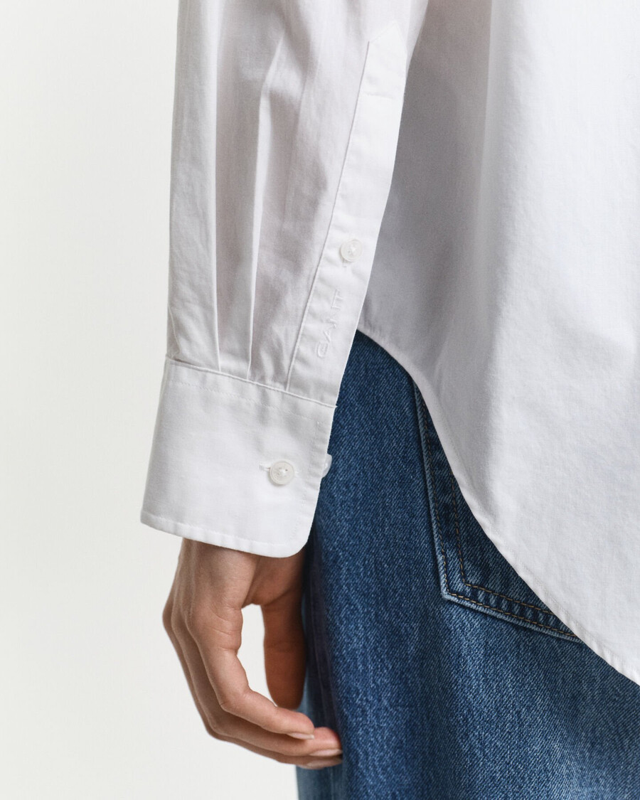 camisa clássica de popeline com modelagem relaxada - branca