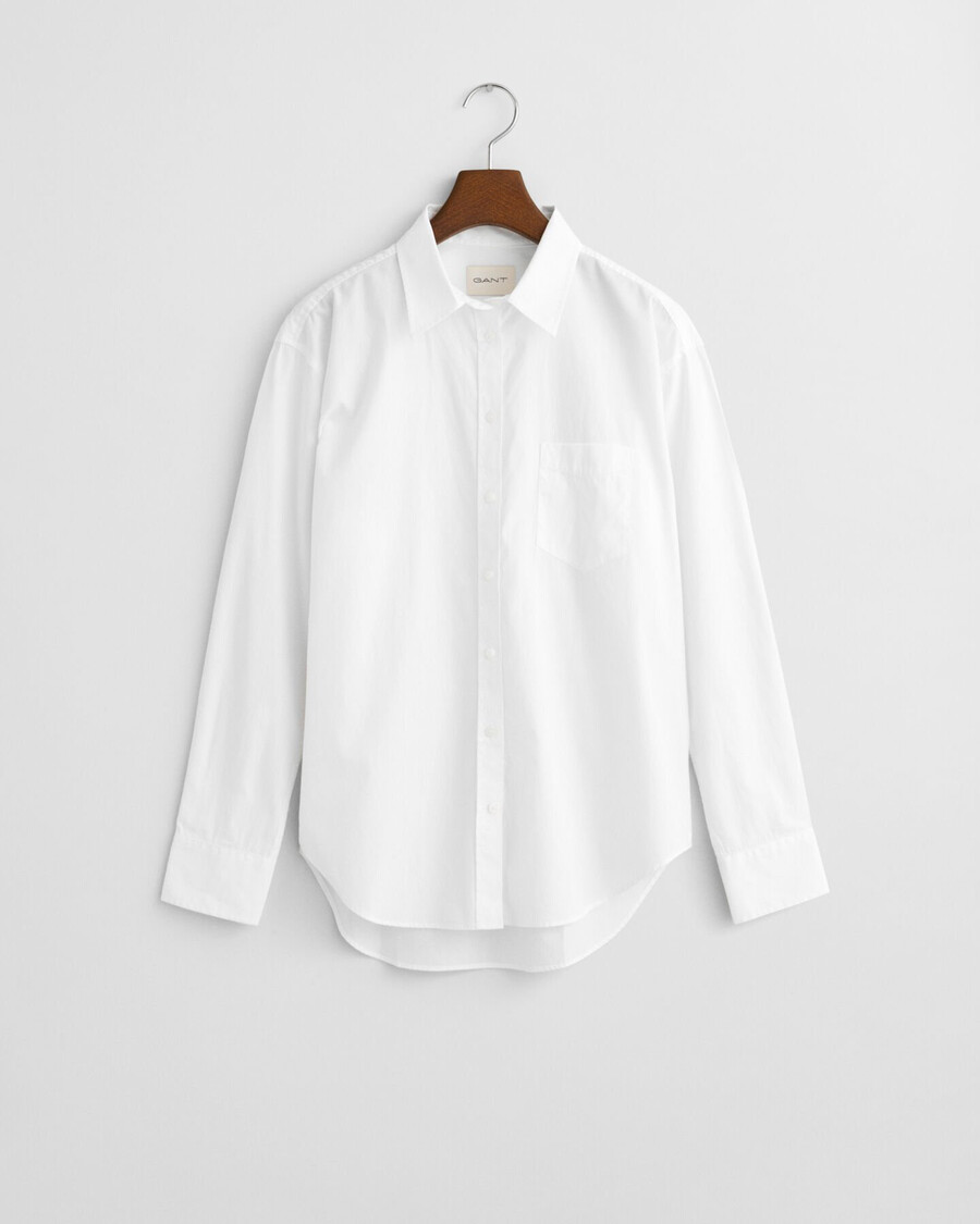 camisa clássica de popeline com modelagem relaxada - branca