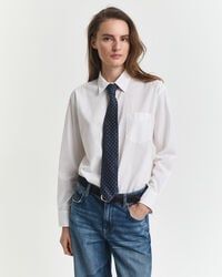 camisa clássica de popeline com modelagem relaxada - branca