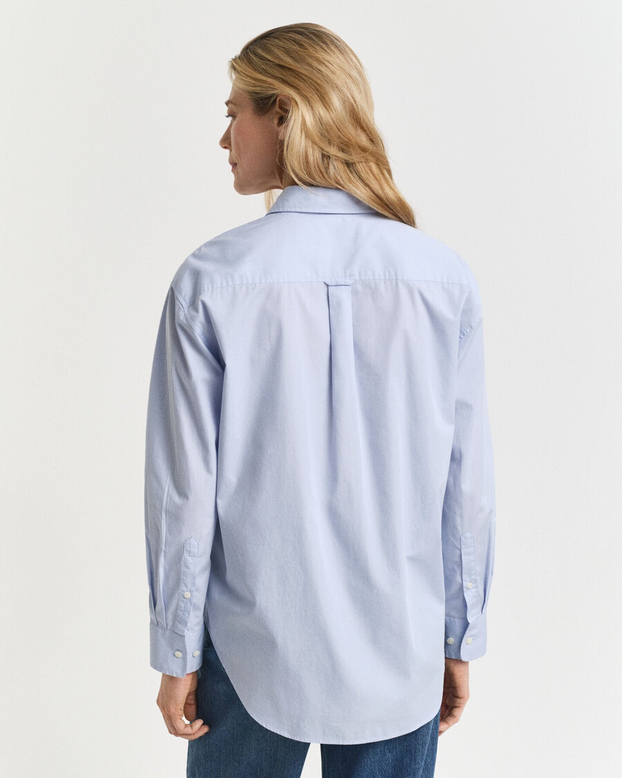 camisa clássica de popeline com modelagem relaxada - azul claro