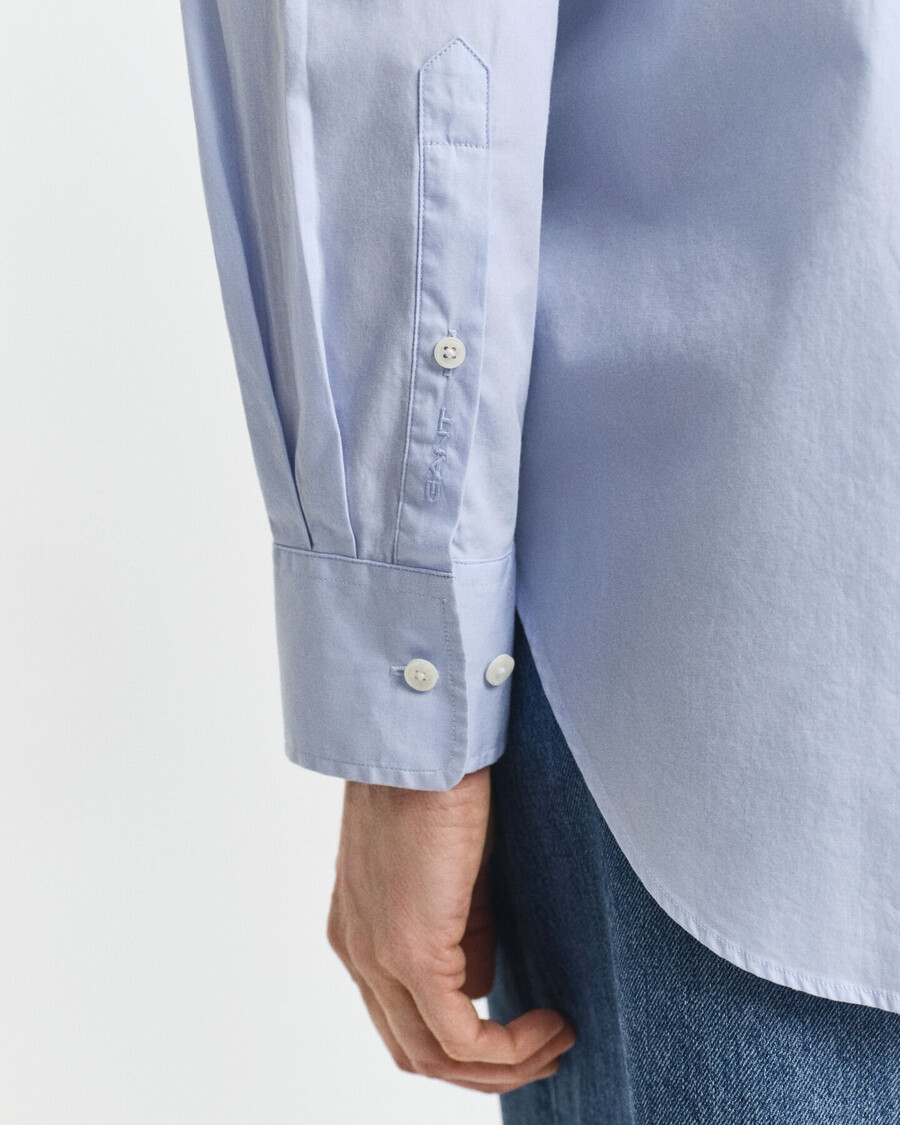camisa clássica de popeline com modelagem relaxada - azul claro