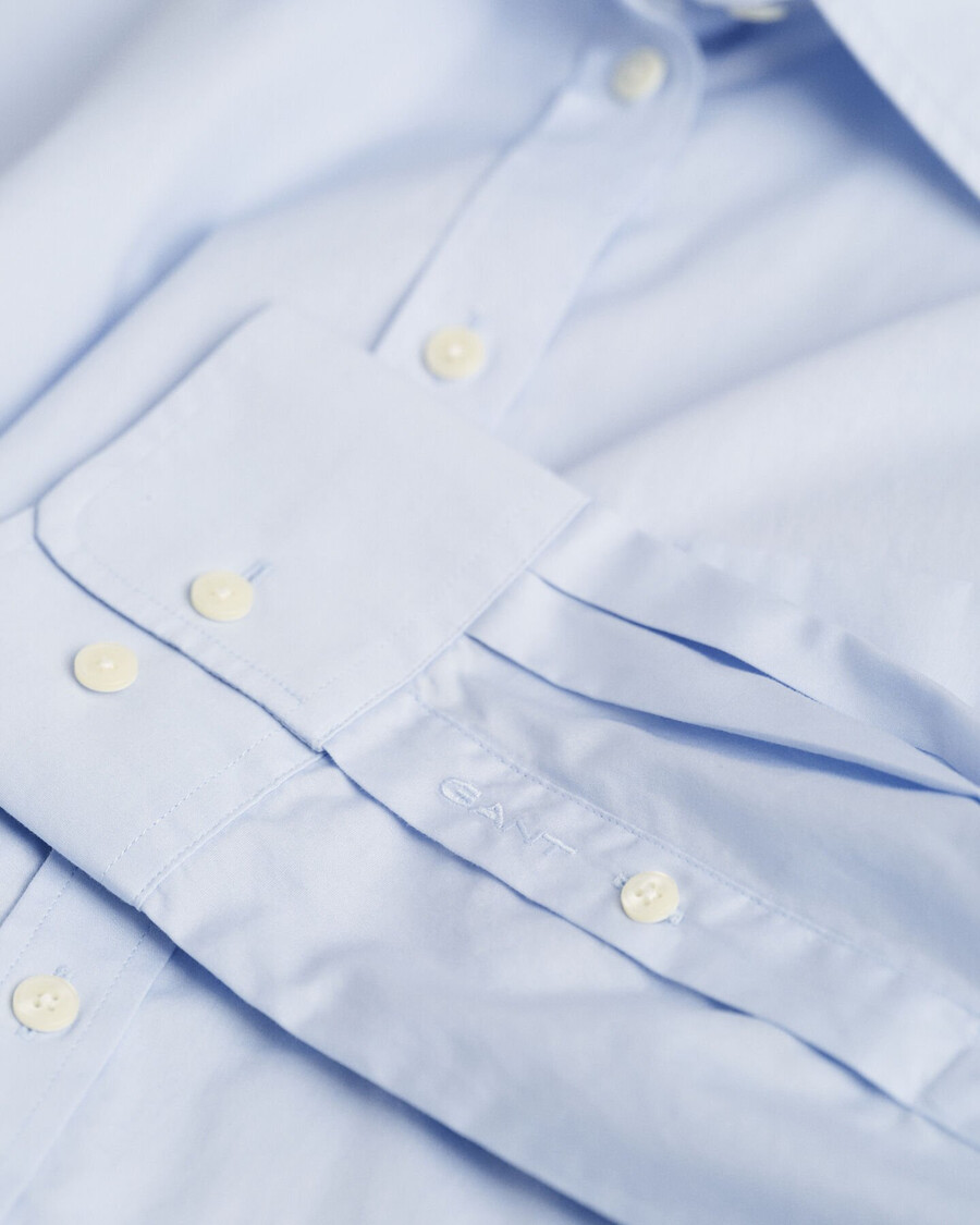 camisa clássica de popeline com modelagem relaxada - azul claro