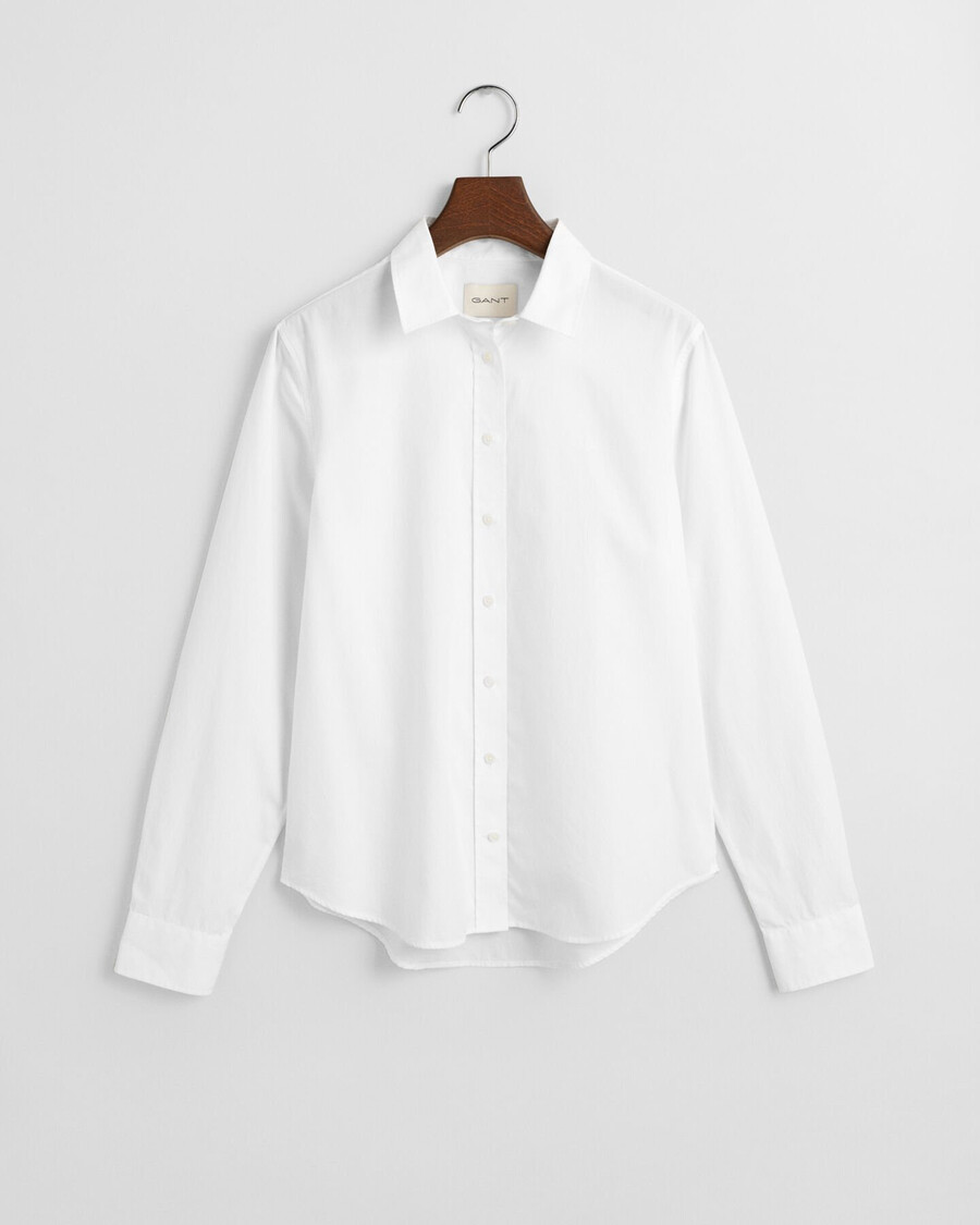 camisa clássica de popeline com corte regular - branca