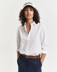 camisa clássica de popeline com corte regular - branca