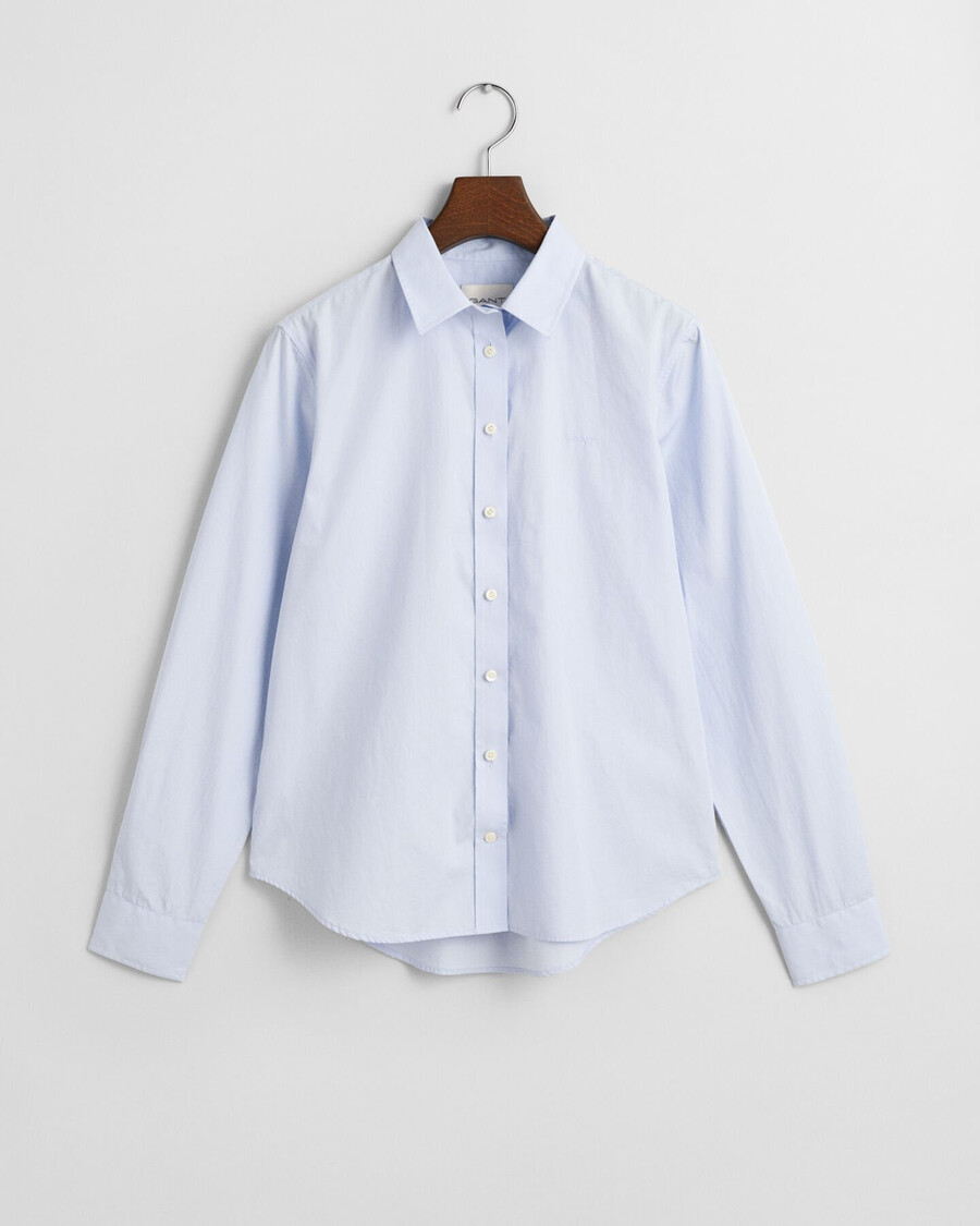camisa clássica de popeline com modelagem regular - azul claro