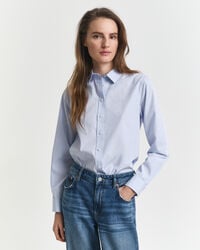 camisa clássica de popeline com modelagem regular - azul claro