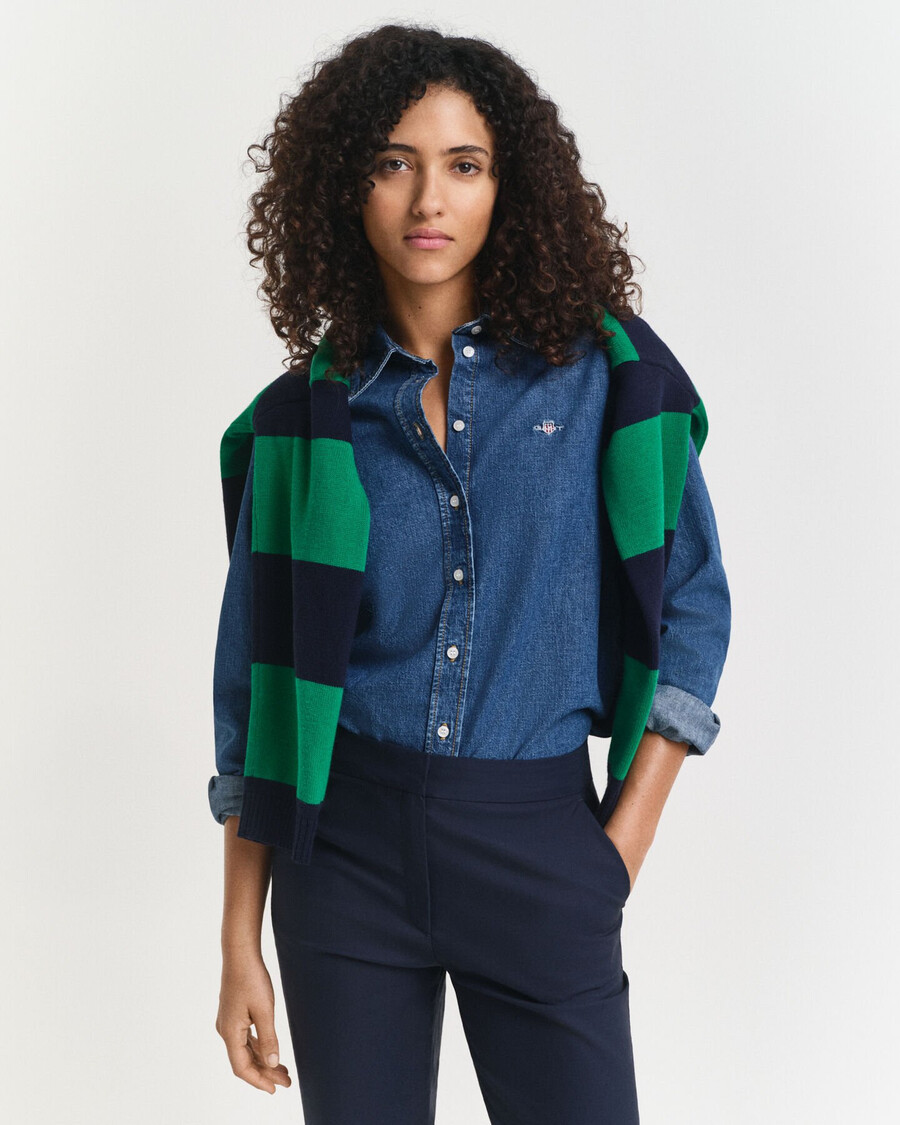 camisa jeans de corte regular - Índigo