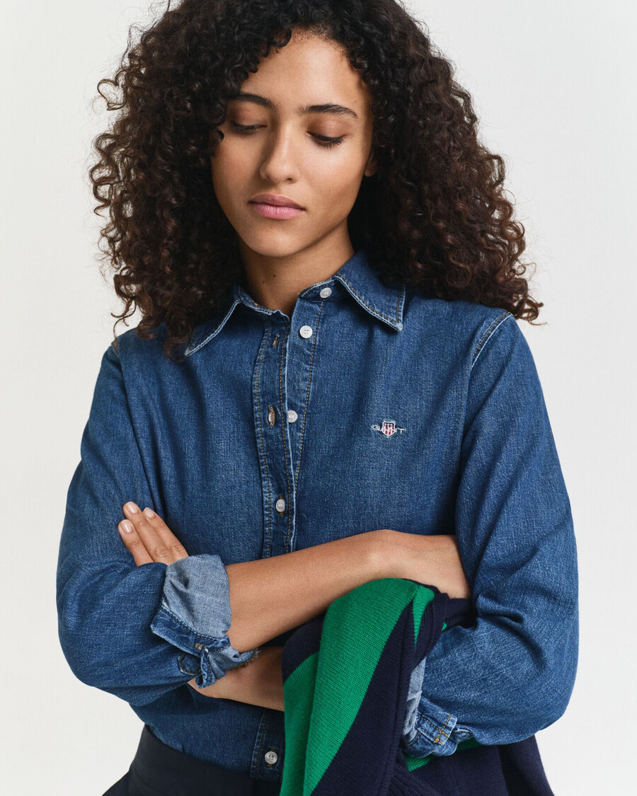 camisa jeans de corte regular - Índigo