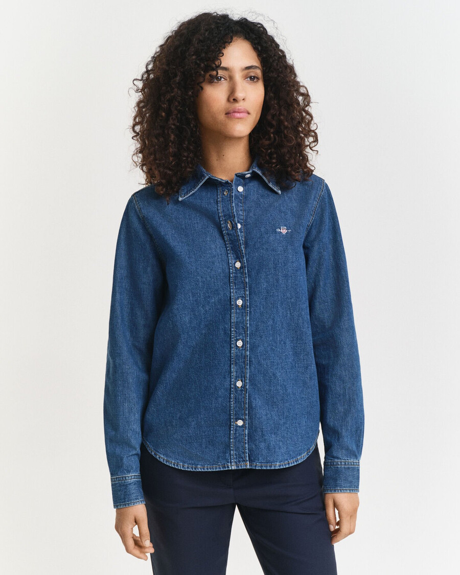 camisa jeans de corte regular - Índigo